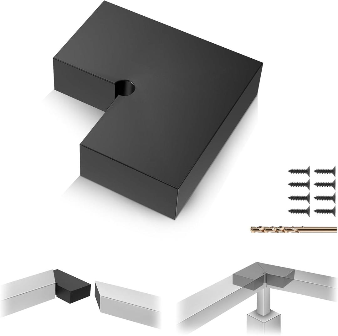 1 Pack Plastic Corner Connector for Stainless Steel Handrail, 90 Degree Hand Rail Accessories for Top Railing, High Strength POM Connecting Block for Corner Deck Cable Handrail System