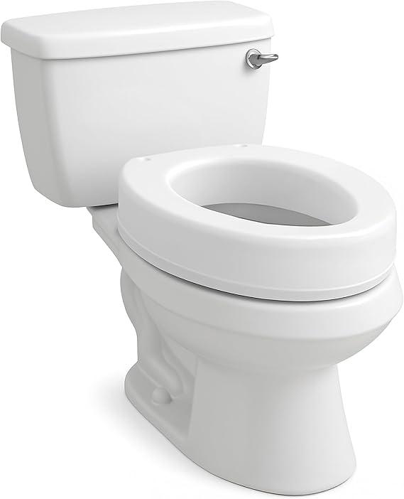 Carex Elongated Hinged Toilet Seat Riser, Adds 3.5 Inches of Height to Toilet, 300 Pound Weight Capacity, Raised Toilet Seat