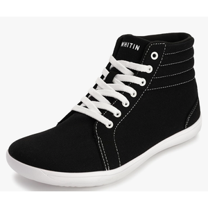 WHITIN Women's Wide High-Top Canvas Barefoot Sneakers | Minimalist Street-Ready Fit | Comfort-Forward Ankle Support Size 38