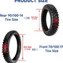 90/100-14 70/100-17 Dirt Bike Tire for Yozma in 10 Pro Ebike KX85 | Rear and Front 3.00-14 2.75-17 Inner Tube Set, Motorcycle Tire Spoons Kit, for TTR125 KLX125 KLX140 RM85 Pit Bike, Off Road