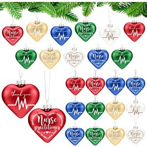 Thyle 15 Pcs Christmas Nurse Practitioner Gifts Bulk Nurse Practitioner Hanging Ornaments for Christmas Tree Xmas Thank You Gifts for NP Women (Multi Color)