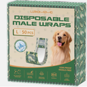Dog Diapers Male, 50 Count Large Adjustable Male Dog Diapers Disposable, Dog Belly Band, Male Dog Wraps Ideal for Doggie, Puppy, Super Absorbent & Wetness Indicator, L