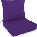 EAGLE PEAK Outdoor Deep Seat Patio Seat Cushion Set, 25 x 25 x 5 inch, 2-Piece Back Chair Cushion, Set of 1, Purple