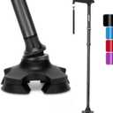 REHAND Walking Cane for Men & Women - Foldable, Adjustable, Lightweight, Self Standing Pivot Walking Cane, Soft Handle Grip, with Travel Bag, Walking Sticks for Seniors & Adults (Black)