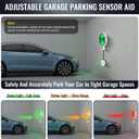 Garage Parking Sensor & Garage Parking Aid with LED Stop Light, Adjustable Ultrasonic Park Assistant for Car Stop Indicator with Red Yellow Green Display, 6"6.5 ft (White)