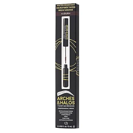 Arches and Halos Microfiber Tinted Brow Mousse - Richly Pigmented Eyebrow Shaper - Water Resistant Filler Pen - Vegan - Auburn- 0.11 oz