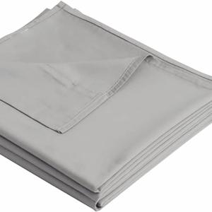 Flat Sheet-Premium Hotel 1-Piece Top Sheet, Luxury and Soft Quality Bedding Flat Sheet, Wrinkle-Free, Stain-Resistant (Gray, Queen)