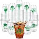 Eaasty 100 Pcs 12oz Graduation Cups 2026 Disposable Plastic Cups for Class of 2026 Graduation Party Congrats Grad Elegant Party Supplies Tableware Decorations (Green)
