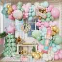 Christmas Nutcraker Party Decorations,181Pcs Sweet Pink Green Balloon Garland Arch with Nutcracker Candy Lollipop Foil Balloons for Xmas Winter Holiday Birthday New Year Party Supplies