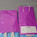 Cooraby 20 Pieces Kraft Paper Bags Party Favor Bags Craft Gift Bag with Handle for Birthday, Baby Shower, Wedding (Light Blue, Light Purple)