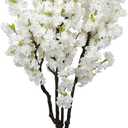 6ft Tall Cherry Blossom Artificial Tree, Handmade White Cherry Tree, Fake Flower Faux Silk Leaves Plant, Artificial Plants for Home Office Indoor Outdoor Party Wedding Christmas Decor