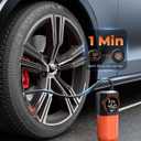ETENWOLF S1 Tire Inflator Portable Air Compressor, 160PSI Air Pump for Car Tires, Bike, Motorcycle, Balls, Fast Inflation Tire Pump, Cordless bike Pump with LED Light & Digital Pressure Gauge (Orange)