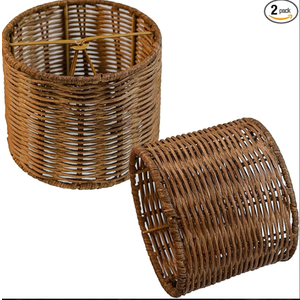 Mini Lampshade 2sets chic round little lamp shade, boho lamp covers replacement traditional shades,woven Chandeliers Shade Wall Lamp Sconces Shade
