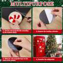 Preboun 8 Pcs Christmas Punch Needle Coasters Kit, Xmas Punch Needle Embroidery Kit, DIY Embroidery Crafts for Adults Beginners with Yarns Hoop Art Craft Supplies for Christmas Gift