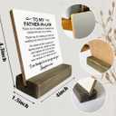 3 x Gifts for Dad from Daughter Wood Plaque Gift, Dear Dad I Love You,Plaque with Wooden Stand, Meaningful Wood Sign Plaque Gift for Dad (To My Father-in-Law)