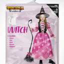 Spooktacular Creations Girls Witch Costume, Light up Witch Costume Kids, Starry Dress for Child Halloween Role Play Parties (Small(5-7 yrs), Pink)
