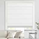 No Drill Cordless Roman Shades, 38×64 in, Room Darkening White | Install easily without drilling holes or damaging walls, perfect for renters and quick window upgrades.