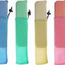 4 Pack Portable Travel Tableware Storage Box Case for Cutlery Kit (Blue Green Beige Pink)