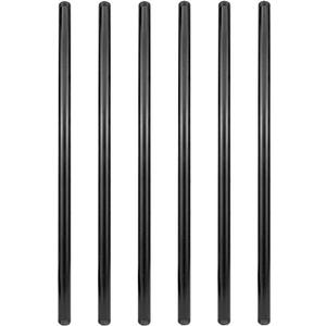 GeilSpace 6 Pack 1/2" 30" Pre-Cut Black Metal Pipe, Industrial Steel Fits Standard Half Inch Black Threaded Pipes and Fittings - Vintage DIY Industrial Shelving (1/2" 30")