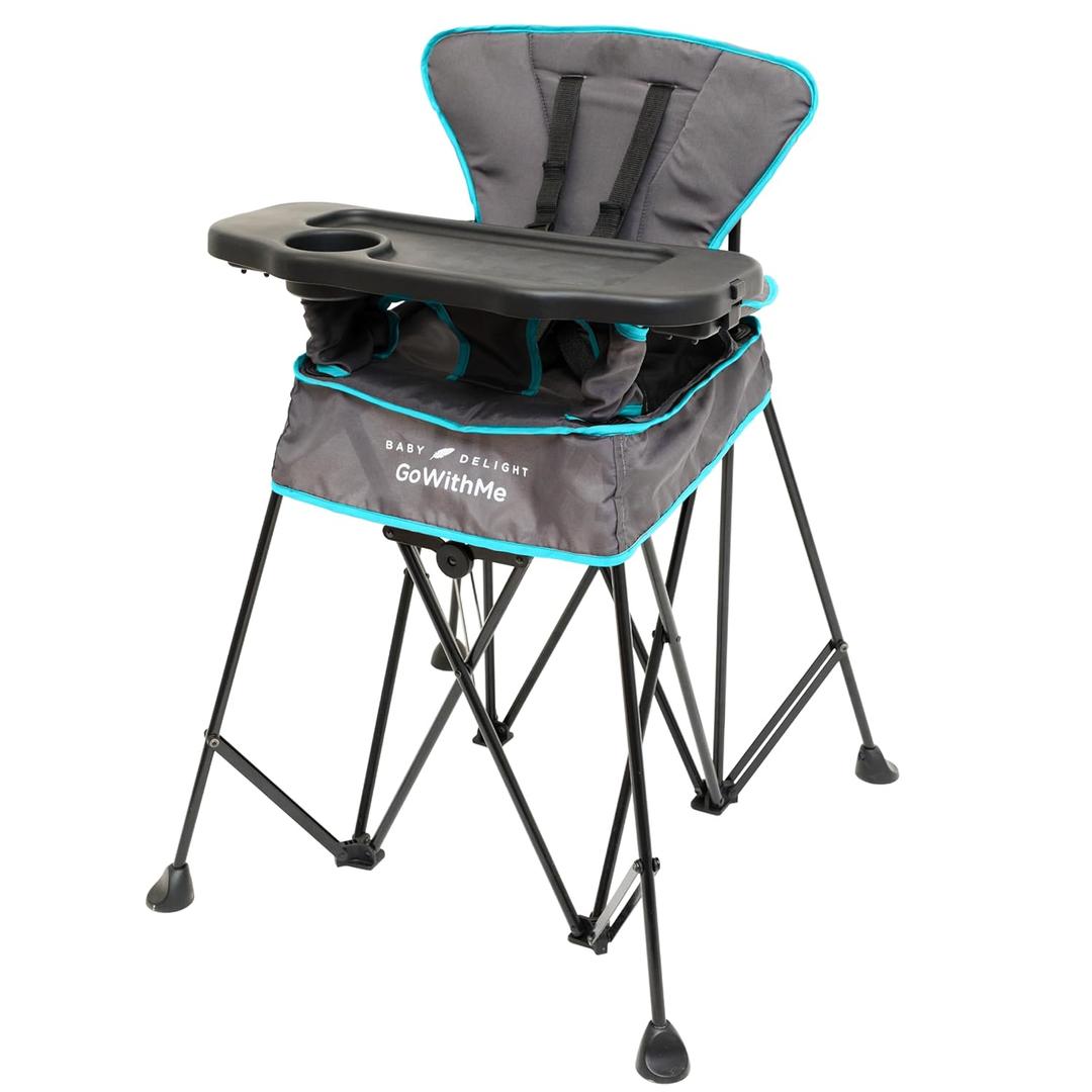 Baby Delight Go with Me Uplift Deluxe Portable High Chair, Indoor and Outdoor, Slate Grey