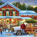 Buffalo Games General Store at Christmas Jigsaw Puzzle  500 Piece Christmas Puzzle for Adults, Winter Holiday Art by Greg Giordano