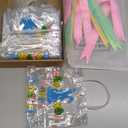 Sweetude 24 Pack Happy Easter Clear Gift Bags Bulk with Handles & Pull Bows, Reusable PVC Bunny Egg Treat Candy Bag Goodie Bags Pastel Plastic Gift Tote Bag for Easter Party Favors, 7.9 x 7.9 x 3.2