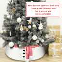 Large 30 Inch Snowman Christmas Tree Collar Red and White Sweater Christmas Tree Skirt Tree Ring Adjustable Xmas Tree Base Cover for Artificial Trees Christmas Decoration