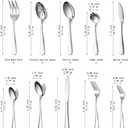 Kyraton Silverware Set 45 Pieces Service for 8, Stainless Steel Flatware Sets Cutlery Set, Spoons and Forks Silverware Dishwasher Safe, First Apartment Must Haves Utensils Set