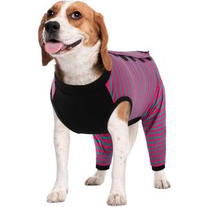 Kuoser Dog Recovery Suit for Back Legs,Soft Dog Surgery Suit with Dog Pants to Stop Licking,Dogs Recovery Sleeve Elbow Protector Pet Surgical Onesie for Abdominal Wounds Dogs Cone Alternative, Rose, M