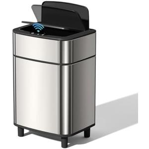 TODAYGO Bathroom Trash Can Automatic Touchless 2.7-Gallon Slim Waste Bin，Stainless Steel & Dog Proof Design for Bedroom, Office,and Living Room