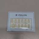 VSALON Almond Short Press On Nails, Milky White Sheer Jelly Finish Clean Look, Light-Curable 4-Week Wear, Reusable Soft Gel False Nails Kit with Glue - 32 pcs in 16 Sizes