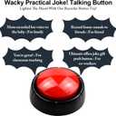 Recordable Talking Button 30 Seconds Record Button Easy Button Answer Buzzers Custom Sound Button for Communication Study Office Home Game Gift(Batteries Included)