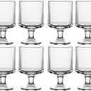 Transparent Vintage Goblet Glasses of 8, Mixed Drink Tumblers, 7.7 oz  Glasses Drinking Tumbler Glassware for Iced Tea, Beer, Juice, Cocktail, Whiskey