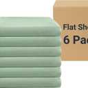 ZPECC Bulk Flat Sheets Only Full Size 6 Pack, Easy Sort Top Bed Sheet by Color-Coded Label, Soft Durable Brushed Microfiber Fabric Hotel Airb&bs Essentials for Hosts, 81"x96", Sage Green