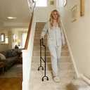 Stair Cane, Stair Lift Assist for Going Up and Down Stairs,Multi-Height Grip Positions & Full Height Adjustment, Assistive Indoor Stair Handrail for Handicap & Mobility Impaired, 21.54 x 15.16 x 4.13 inches