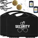 Gejoy Wedding Ring Security Box Bearer Suitcase with Earpiece Earplugs Headset and Sunglass Metal Ring Badge ID Card Holder