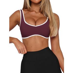 LASLULU Sexy Sports Bras for Women V Neck Sleeveless Padded Bra Workout Yoga Crop Top Size Medium