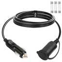 SCCKE 14AWG Premium Pure Copper 12V 24V Car Cigarette Lighter Socket Extension Cord, 6ft / 1.8m 14 AWG Cable Wire for Car Inverter Air Pump Electric Cup car Refrigerator etc