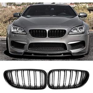 Front Grille, Kidney Grill Replacement for BMW 2012-2017 6 Series F06 F12 F13 (ABS, Gloss Black)