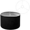 Drum Lamp Shades (Spider Fitter & E27/E26/E14 Fitter) for Table Lamps 13" Top x 13" Bottom x 9.8" High Black Lampshade Lamp Shade for Floor Lamps Bedside Lamps, Black, Assembly Required