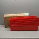 Akro-Mils 30164 Plastic Shelf Bins, Heavy Duty Storage Bins for Garage, Closet, and Drawer Organization, 24-Inch x 6-1/2-Inch x 4-Inch, Red, 6-Pack