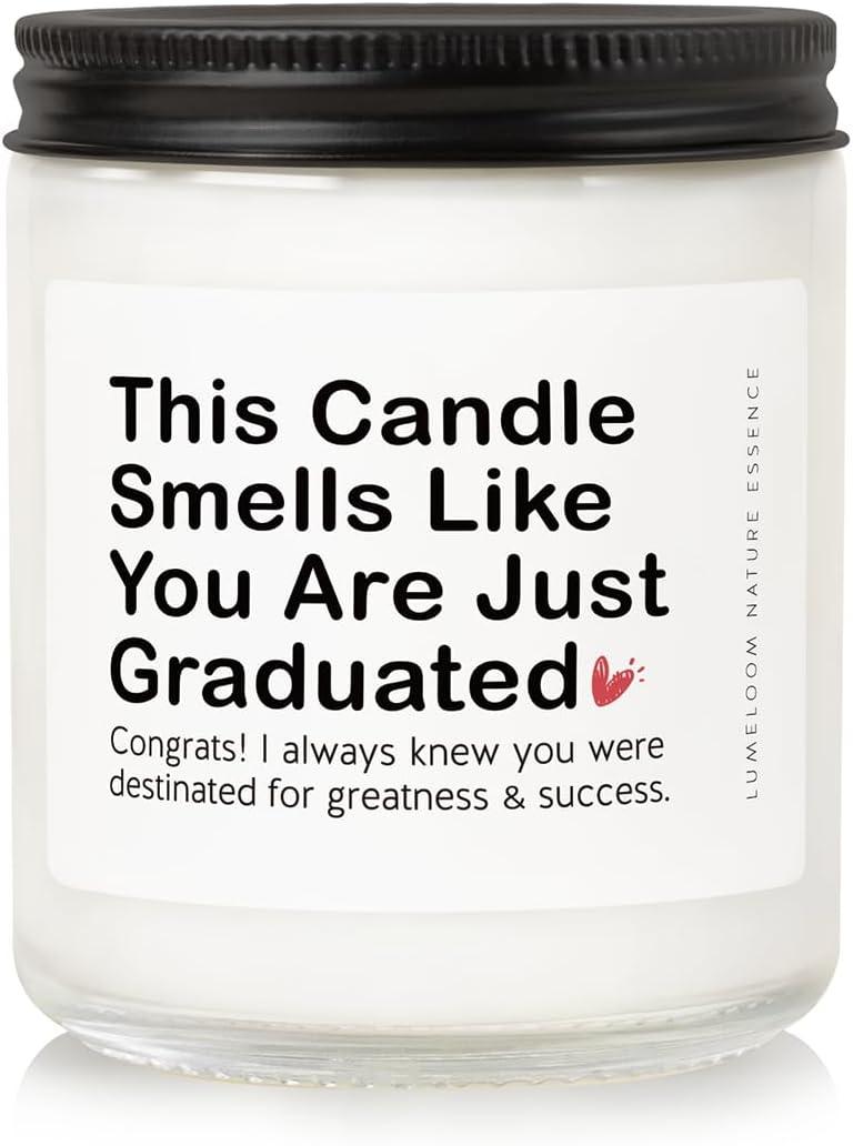 4 x Graduation Gifts for Her, Him, 9oz Aromatherapy Lavender Scented Soy Wax Candle, Funny College, 2026 Graduation Gifts for Masters Degree, PhD, High School, Nurse, Law School, Grad Candle