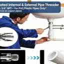 2 x PVC Pipe Threader, Internal & External Threading Tool for 1/2" 3/4" PipeMix 1/2 + 3/4) | 1/2" & 3/4" PVC pipe threader. Internal/external, drill-compatible, leak-proof threads.