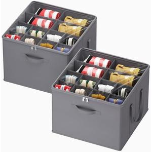 Lifewit Shoe Storage Organizer for Closet Fits 12-16 Pairs, Fabric Large Shoe Box Storage Containers with Clear Cover, Foldable Bins Fit for Boots Heels Sneakers 17"(L) x 17"(W) x 12.5"(H) 2 Pack Gray Lifewit Shoe Storage Organizer for Closet Fits 12-16 Pairs, Fabric Large Shoe Box Storage Containers with Clear Cover, Foldable Bins Fit for Boots Heels Sneakers 17"(L) x 17"(W) x 12.5"(H) 2 Pack Gray