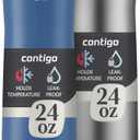 Contigo Ashland Chill 2.0, 2-Pack, 24oz, Stainless Steel with Straw and Handle, Dual Insulated for Cold and Hot Drinks, Blue Corn and Stainless Steel