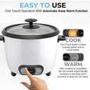 Courant large rice cooker, 30 Cup cooked One-Touch large capacity rice cooker family Removable Non-Stick Bowl, with steamer try, white