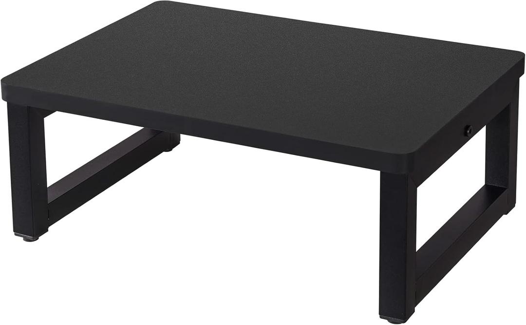 Snughome Wooden Step Stools for Adults Kids, Solid Portable Wooden Bedside Step Stool Adults Hold Up to 350 lb, One Step Foot Stool for Kitchen, Bedroom, Living Room, Bathroom - Self-Assembly(Black) (16.6L x 11.8W x 6.5H)