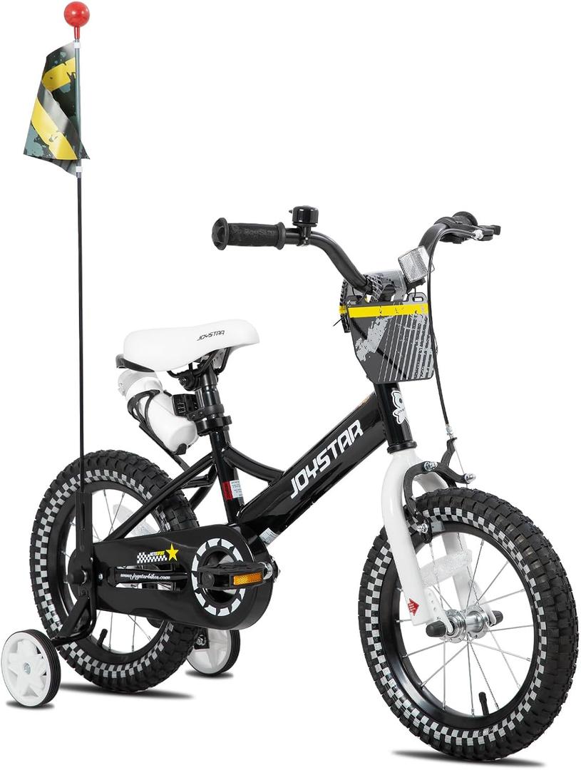 JOYSTAR Little Rock 12 Inch Kids Bike for 2-4 Years Boys Black
