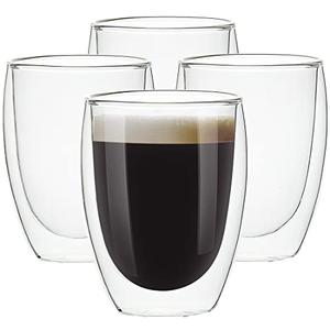 Amazon.com | [4-Pack,12Oz] Glass Cups, Double Walled Thermo Espresso Glasses, Insulated Coffee Mugs, Drinking Glasses: Espresso Cups