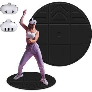 DEVASO Foldable VR Mat for Meta Quest 3S/Quest 3, Round Anti Fatigue Large Mat, Anti-Slip and Comfortable Floor Mat, Premium Game Accessories Compatible with PSVR2, Quest 2/Pro/Apple Vision Pro